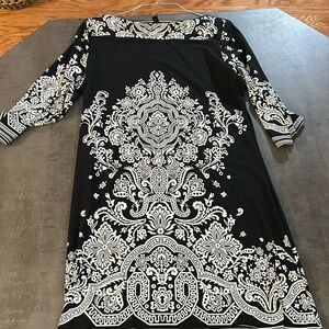 Black and White Sheath Dress with Bateau Neckline